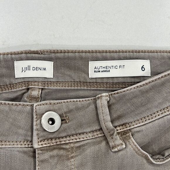 J. Jill slim ankle light beige color denim women’s size 6 - Picture 2 of 5